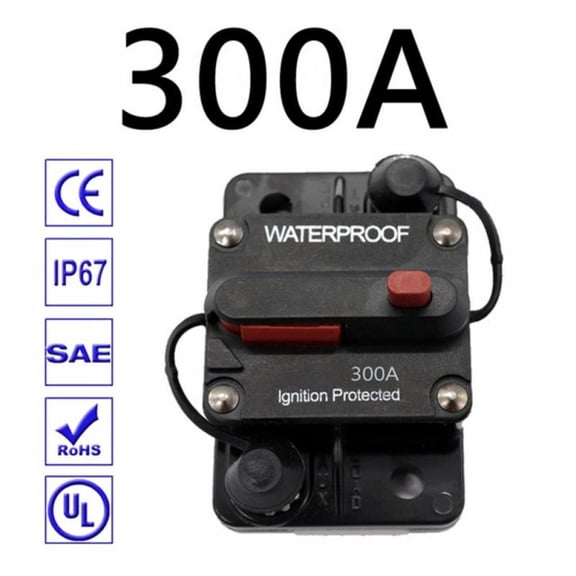 300Amp Waterproof Circuit Breaker 30A-300A Reset Fuse Holder with Manual Reset Auto Car Marine Stereo Audio Inline Fuse for System Protection