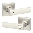 thumbnail image 1 of Kwikset Breton Square Privacy Lever Doorknob Satin Nickel, 1 of 9