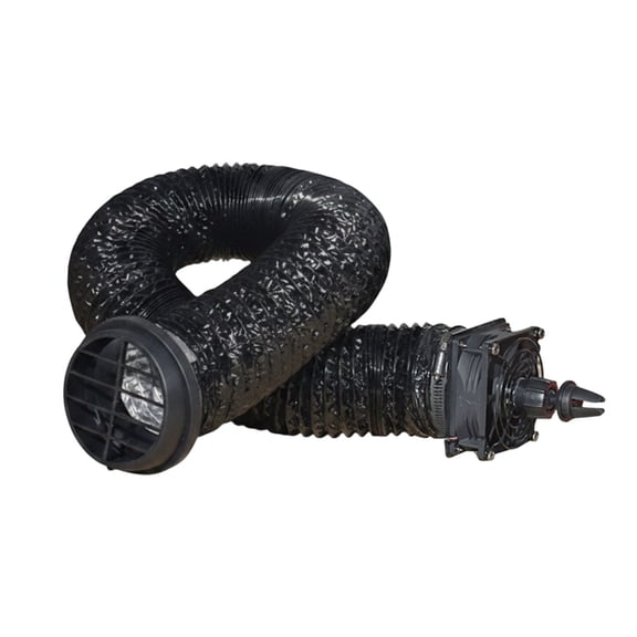 300CM Flexible Car Air Vent Duct Kit with 1PC Nozzle, 1PC Aluminum Foil Hose & 1PC Vent Adapter for SUVs RV Camping Rear Seat Airflow Extension(Black-3M)