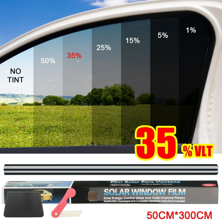 Car Window Tint Film, 35% VLT 24in x 15ft Heat & UV Block Car Window Tint,  Scratch Resistant Window Privacy Film, Blackout Auto Car Windshield Sun
