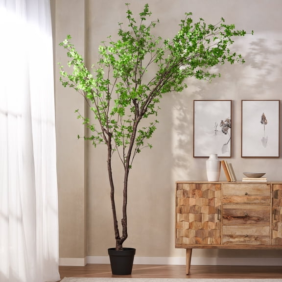 300CMARTIFICIAL DISC LEAF TREE, Iron, Green, for Garden, Durable Build
