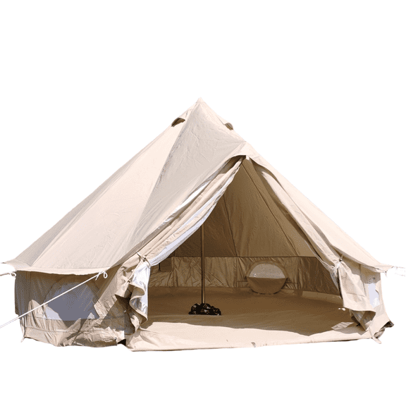 300D Oxford Silver Coated 4M Pop Up Canopy Tent Khaki For 3-5 People waterproof 17.5kg