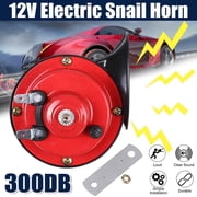 300DB Super Train Horn for Trucks and Cars, 12V High-Volume Snail Horn for SUV Motorcycle and Boat, Red