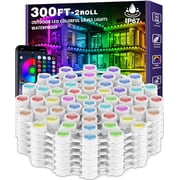 300FT Permanent Outdoor RGB Lights, IP67 Waterproof, App & Remote Control, Music Sync, DIY Scene Modes for Garden Christmas