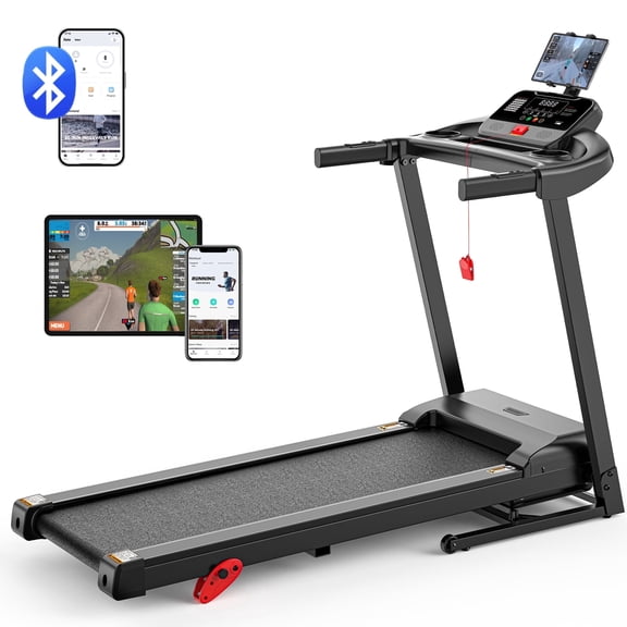 3HP Compact Portable Folding Treadmill for Home, 9% Incline, 7.5MPH, 300LB Capacity, LED Display, APP Control, 64 Programs, Adjustable Tablet Holder, Jogging walking treadmill