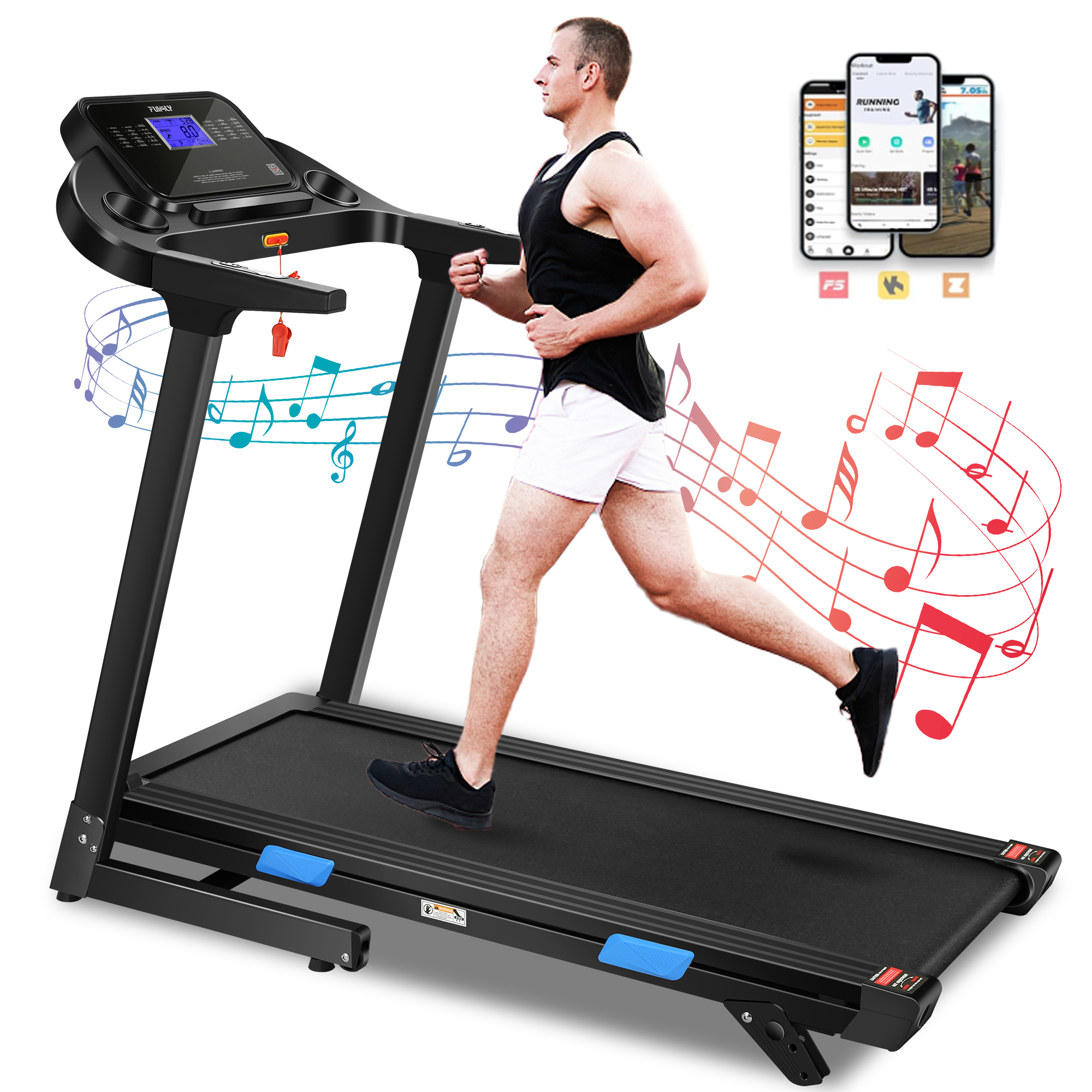 300LBS Capacity Treadmill, 3.25 HP Treadmill with Incline & 18inch