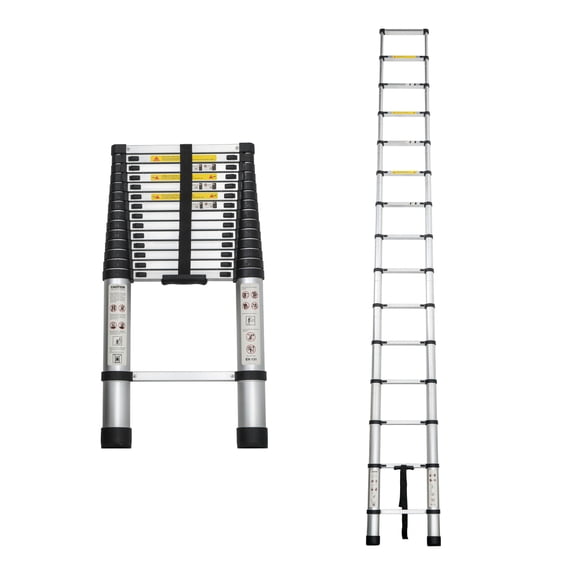 300LBS Heavy Duty 10.5FT Telescoping Ladder - Aluminum Alloy Folding Extension Ladder Portable Multi-Purpose for Indoor Outdoor Work