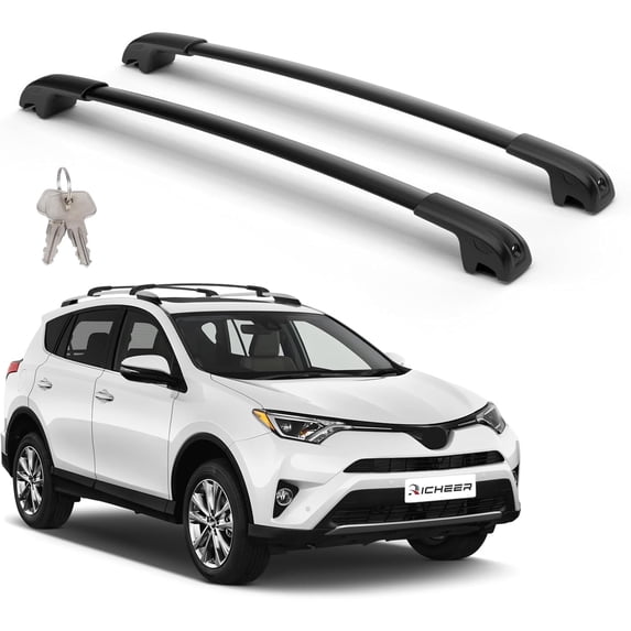 300LBS Roof Rack Cross Bars for 2013-2018 RAV4 with Side Rails,Lockable Heavy Duty Aluminum Cross Bar with Anti-Theft Locks for Cargo Racks Rooftop Luggage Carrier Canoe Kayak Bicycle roof Bag