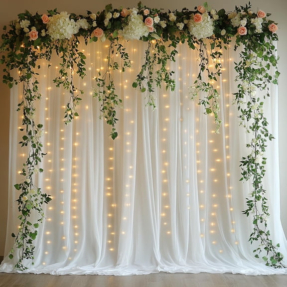 300LED Fairy Curtain Lights Semi-Transparent Backdrop for Weddings, Parties, Birthdays & More, Warm White