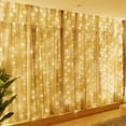 thumbnail image 1 of 300LED Fairy Curtain Lights USB Plug, 9.8x9.8Ft Warm White String Lights with Remote, 8 Modes for Bedroom Wedding Party Indoor Outdoor Decor, 1 of 6