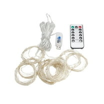 300LED Fairy Curtain Lights With Remote, 9.8x9.8Ft USB Powered String Lights In 8 Modes For Festival Party Bedroom Window Decoration