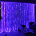 thumbnail image 1 of 300LED Purple Fairy Curtain Lights, 3Mx3M USB Plug-in String Lights with Remote, 8 Modes for Bedroom, Wedding, Party, Garden, Indoor Outdoor Decor, 1 of 10