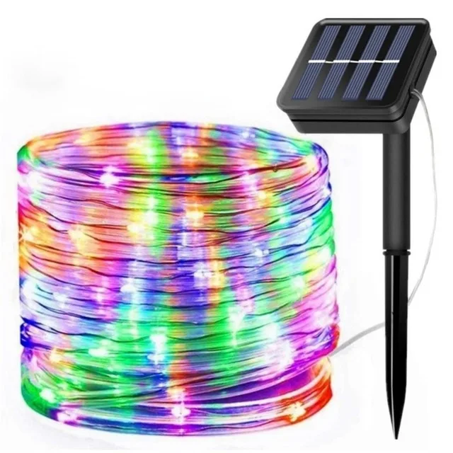 300LED Solar Rope Strip Light Outdoor Waterproof Fairy Light Strings ...