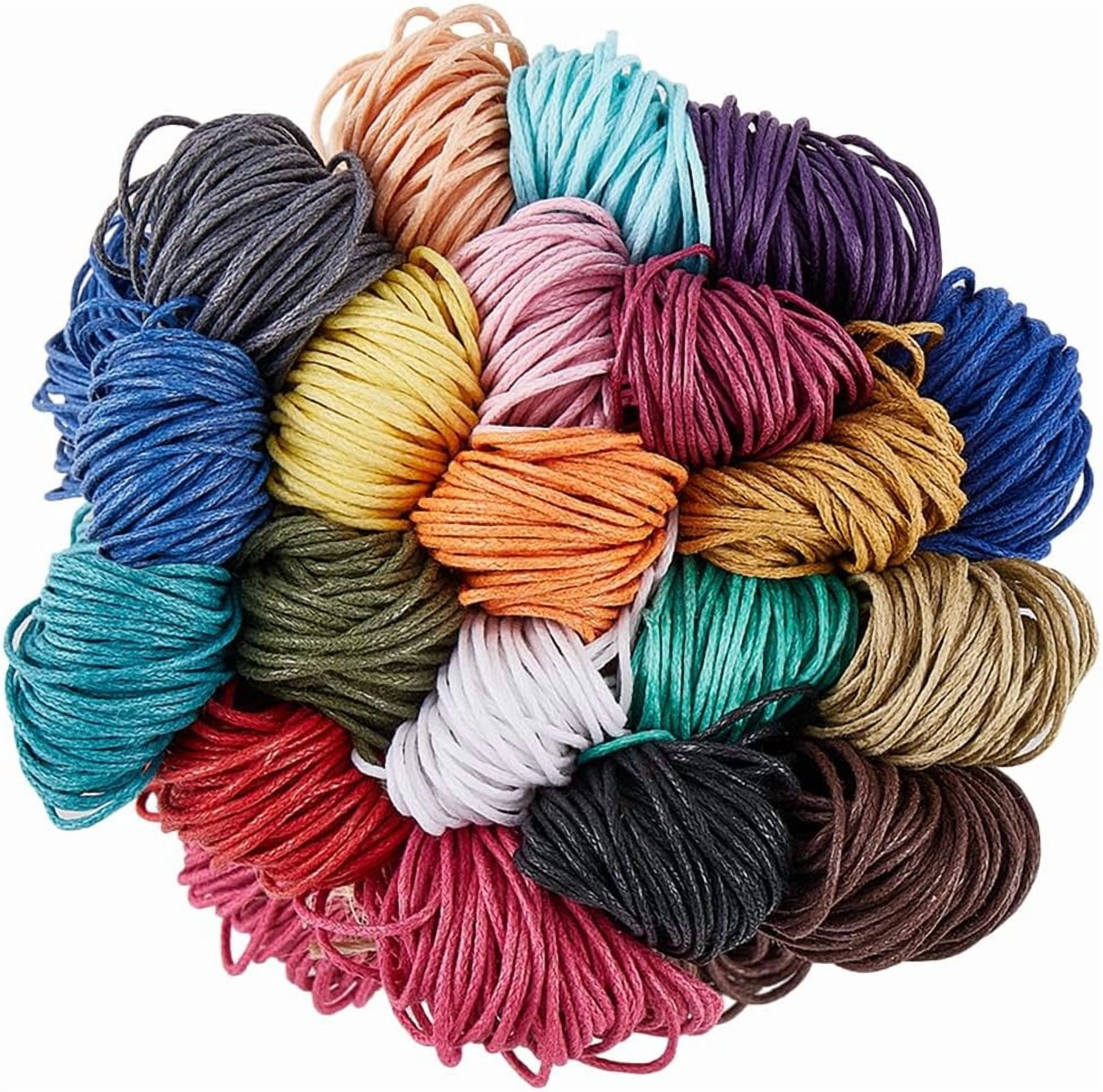 300M/984 Feet 20 Colors Waxed Cotton Cord Thread 1mm Bracelet Cord Beading String Wax Coated Cotton Cords for DIY Necklace Leather Crafts Jewelry Making Beading Crafting Accessories Colorful