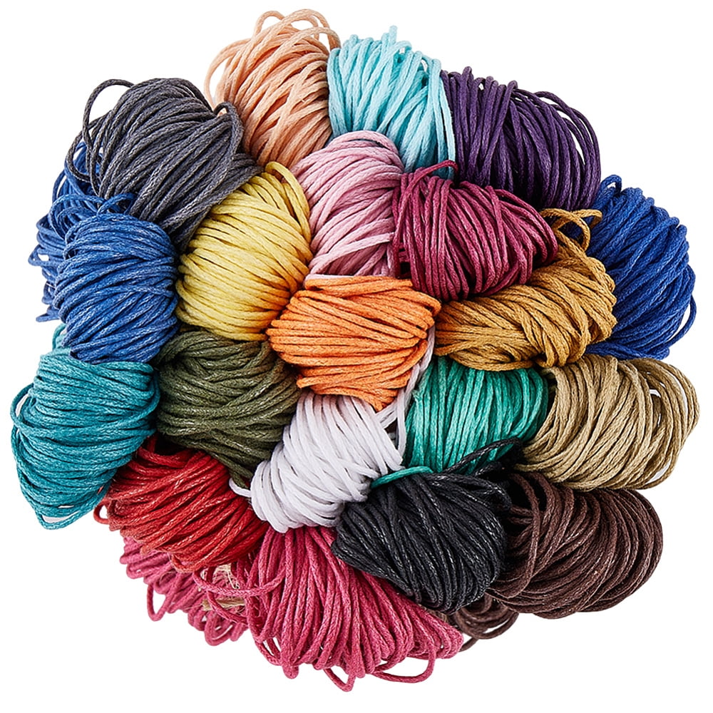 300M/984 Feet 20 Colors Waxed Cotton Cord Thread 1mm Bracelet Cord Beading String Wax Coated Cotton Cords for DIY Bracelets Necklace Leather Crafts