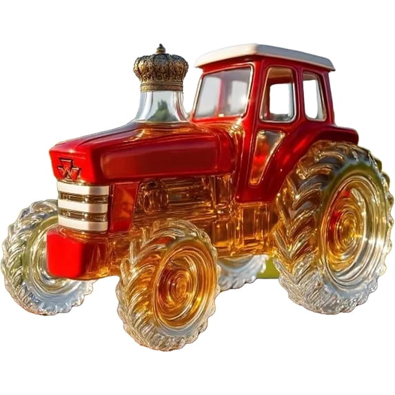 300ML Car Shaped Whiskey Decanter - Art Statue, Tractor Whiskey Bottle, Creative Leak-proof Empty Wine Bottle Dispenser,Red