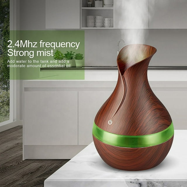 300ML Essential Oil Aroma Diffuser, Ultrasonic Humidifier with 7 Color ...