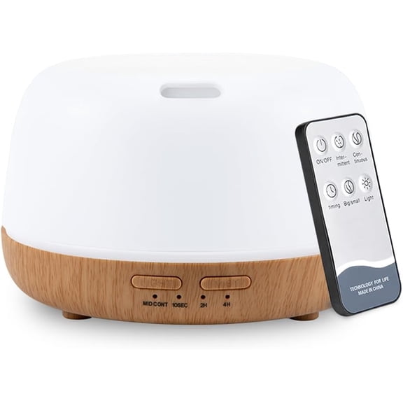 300ML Essential Oil Diffuser with Remote Control,Quiet Ultrasonic Cool Mist Aromatherapy Diffuser,7 Color LED Light,4 Timer Modes & Auto Shut-Off for Bedroom,Office, Yoga Spa