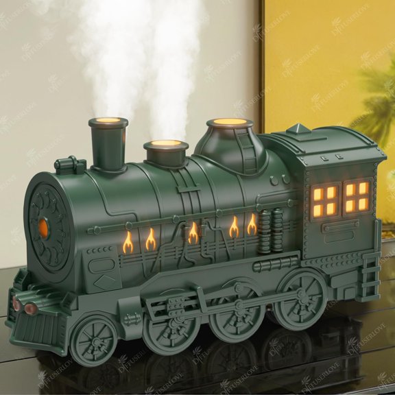 300ML Essential Oil Train Diffuser Cool Mist Humidifier Aroma Diffuser with Night Light for Bedroom Desk