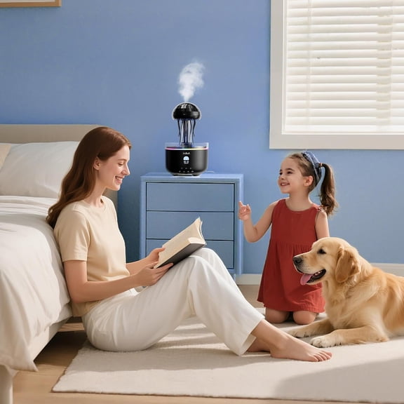 300ML Jellyfish Essential Oil Diffuser with 7 LED Lights, Quiet Ultrasonic Aromatherapy Mist Maker for Bedroom Home Office Auto-Off