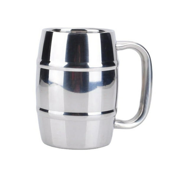 Miyuadkai Under 10 $, Small Stainless Steel Beer Mug, Stainless Beer Mug Double Wall Insulated Perfect for Travel Coffee Mugs 300Ml, 1 Stainless Steel Cup