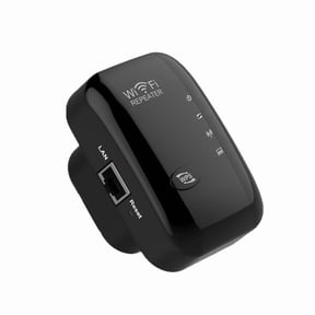 300Mbps WiFi Range Extender 2.4GHz, Signal Booster w/LAN Port Black