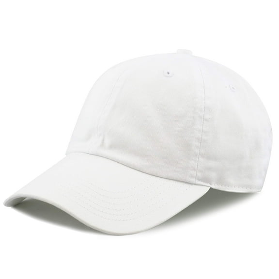 300N Washed Cotton Low Profile Baseball Cap (White)