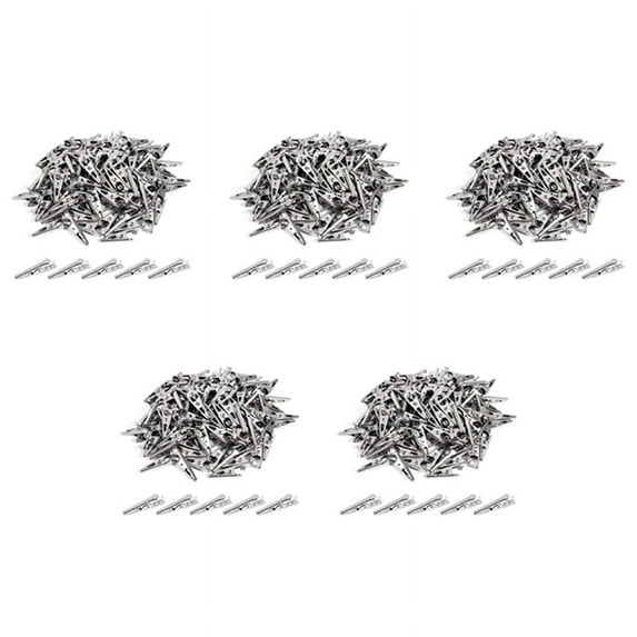 300PCS 1.06IN / 27mm Mini Metal Alligator Clips, Silver Tone Nickel Plated Test Line Spring .