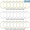 thumbnail image 1 of 300PCS 25mm Round Earrings Hoop Hypoallergenic Hoops Wine Rings Beading Hoop for Women DIY Craft Dangle Hoop Earrings Making Halloween Thanksgiving Party Favors(Gold,Silver,K Gold), 1 of 4
