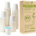 thumbnail image 1 of 300PCS 3 OZ Bathroom Cups 100% Compostable Biodegradable Eco Friendly Small Disposable Mini Mouthwash for Bath Rinse Cup Shot Drinking Washing, 1 of 4