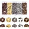 thumbnail image 1 of 300PCS 5 Colors Tibetan Spacer Beads 6mm Metal Spacer Beads Small Alloy Jewelry Bead Spacers Flat Round Loose Spacer Beads Antique Beads for DIY Bracelet Jewelry Making Supplies, 1 of 6