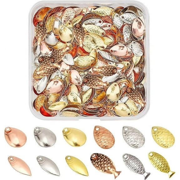 300PCS 5 Styles Fishing Attractor Spinner Blades 3 Color Deep Cup Spinner Blades Spoons Rigs Fishing Spinner Blades Baits DIY Fishing 5~8mmx11~13mm