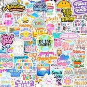 300PCS Affirmation Stickers, Holographic Motivational Sticker Pack, Positive Journal Encouraging Shiny Quotes for Kids, Teachers, Classroom, Waterproof Scrapbook Supplies