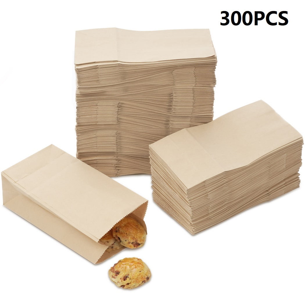 300PCS Brown Paper Lunch Bags Small Kraft Paper Bags Lunch Sack Bulk