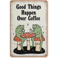 thumbnail image 1 of 300PCS Jigsaw Puzzles Retro Coffee Print, Frog Poster, Decor, Frog Art, Good Things Happen Over Coffee, Cute Printable Poster,Vintage Man Cave,Gift to Parents,10 X 15 Inch, 1 of 5