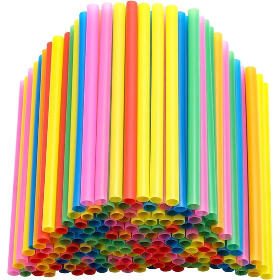 300PCS Jumbo Smoothie Straws 8.2" inch Disposable Plastic Drinking Straws Boba Straws 0.43" Large Wide-mouthed Milkshake Bubble Tea Drinking Straw