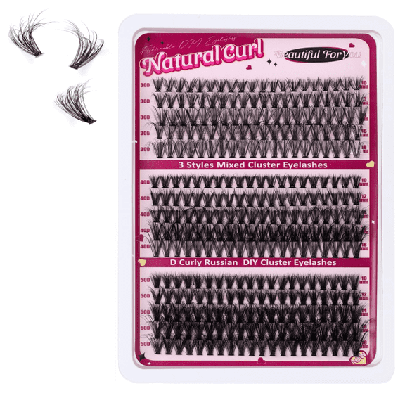 300PCS Lash Clusters Mixed Volume 30D 40D 50D, 10-18mm, Professional False Lashes Clusters for Natural to Dramatic Makeup Looks