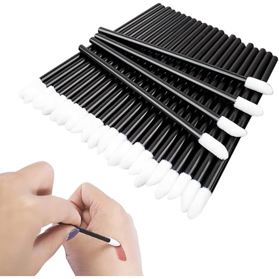 300PCS Lip Wands Applicators Disposable Lipstick Brush Lip Gloss Makeup Applicator Beauty Tool Kits Black
