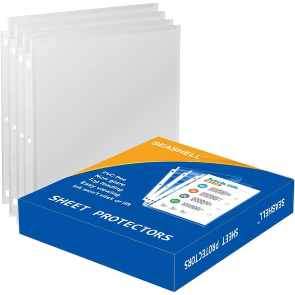 300PCS Non-Glare Sheet Protectors 8.5 x 11, Page Protectors Reinforced 3 Holes, 2 Mil Thick Top Loading Page Protectors, Plastic Sleeves for 3 Ring Binder, Acid Free & Archival Safe