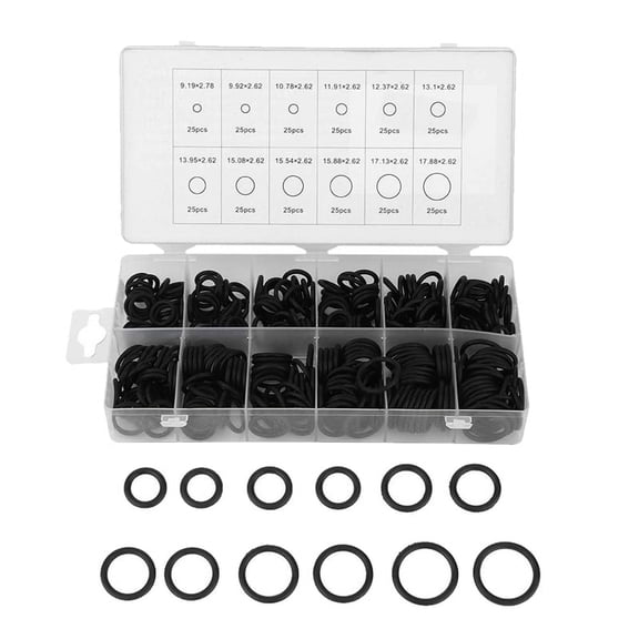 300PCS O-Ring NBR O-Ring Sealing Ring Gasket Washer Kit for Plumbers Garages Pumps O- xc897