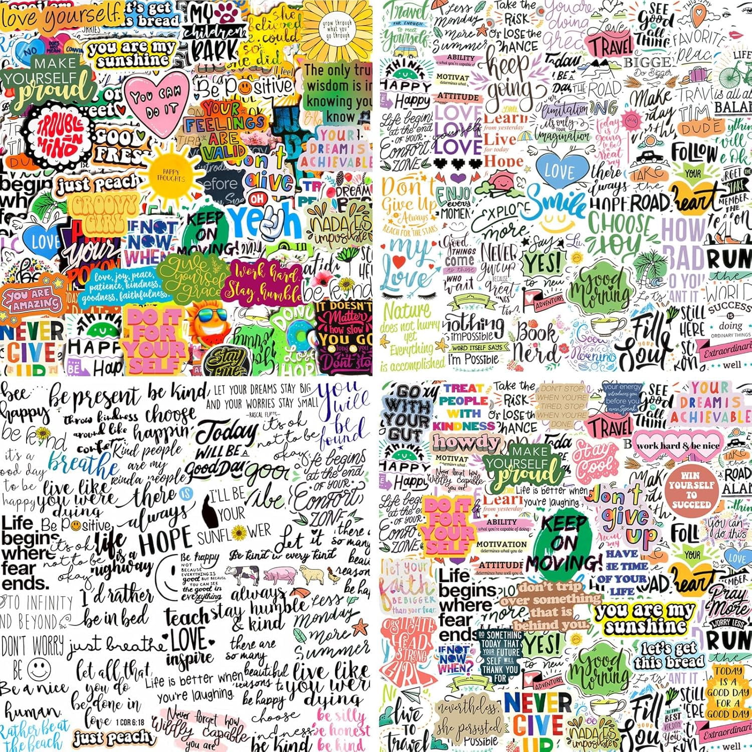 300PCS Positive Motivational Words Stickers for Adults, Waterproof ...
