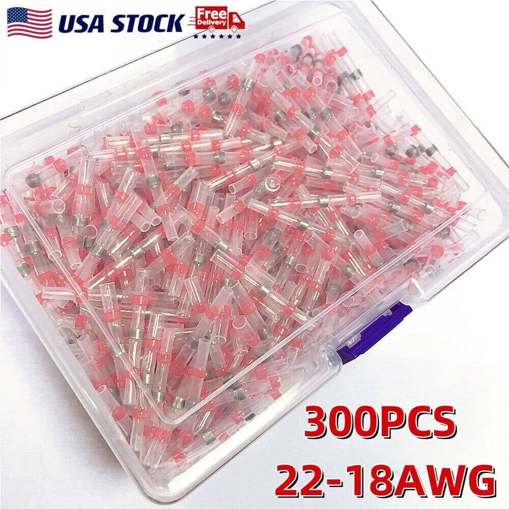 300PCS Red Waterproof Solder Seal Sleeve Heat Shrink Wire Connectors Terminals