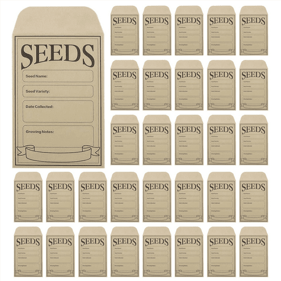 300PCS Seed Packets Envelopes: Self Sealing Kraft Small Seed Envelopes for Seed Storage Resealable Seed Saving Envelopes,300 x Seed Packets Envelopes,Brown
