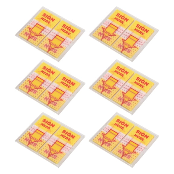 300PCS Sign Here Tabs Sign Here Sign Here Stickers Sign Here Flags with Dispenser Arrows Flag, 1 Inch (Yellow)