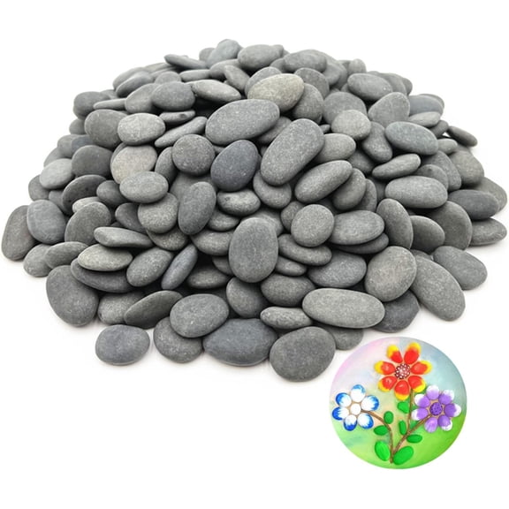 300PCS Tiny Painting Rocks, DIY Pebble Flat & Smooth Rocks for Arts, Crafts, Decoration, Fish Tank,Garden,Hand Picked Stones for Detail-Painting