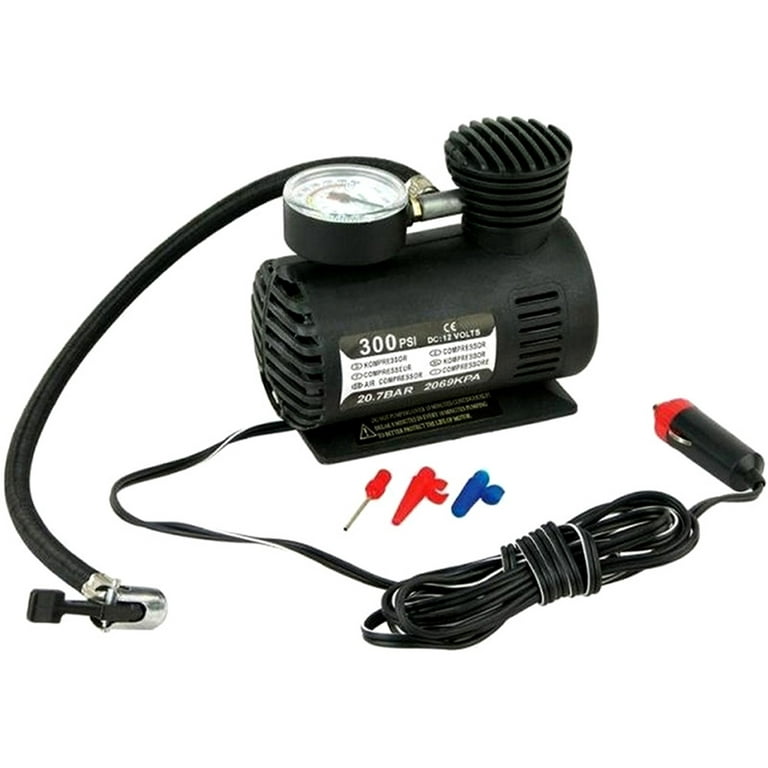 Portable 12V 300psi Mini Air Compressor Pump Tire Tyre Inflator 15LPM  Quickly Inflate Car Tyre Inflator Auto Pump Set