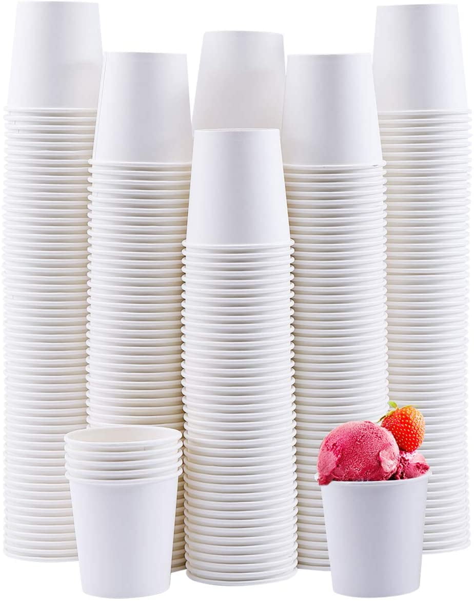 100 Count 4 oz Paper Cups Small Disposable Hot Coffee Espresso Mouthwash Cup