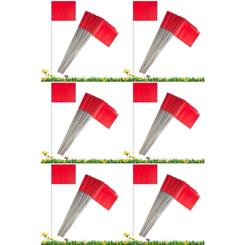 300Pack Marking Flags, Red Yard Flags 15x4x5Inch, Marker Flags, Lawn Flags Markers, Irrigation Flags, Landscape Flags