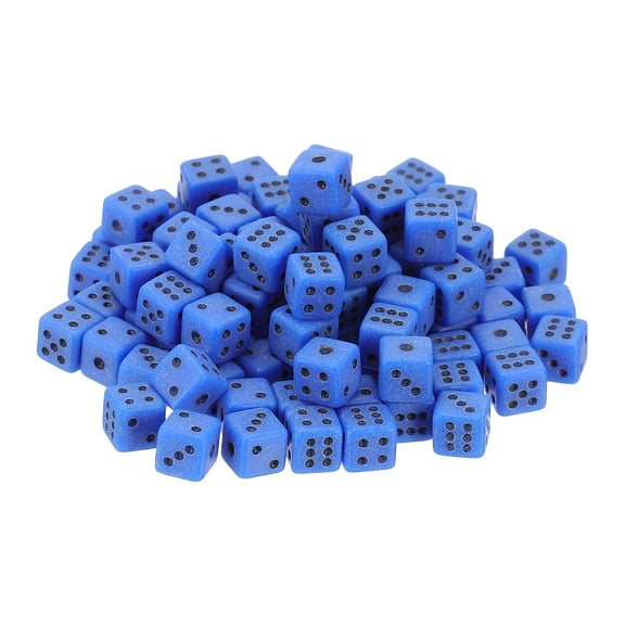 300Pack Mini Dice, 5mm/0.2" Acrylic Tiny Six Side Game Dot Square Dice Bulk for Table Board Game Party Activities, Blue/Black
