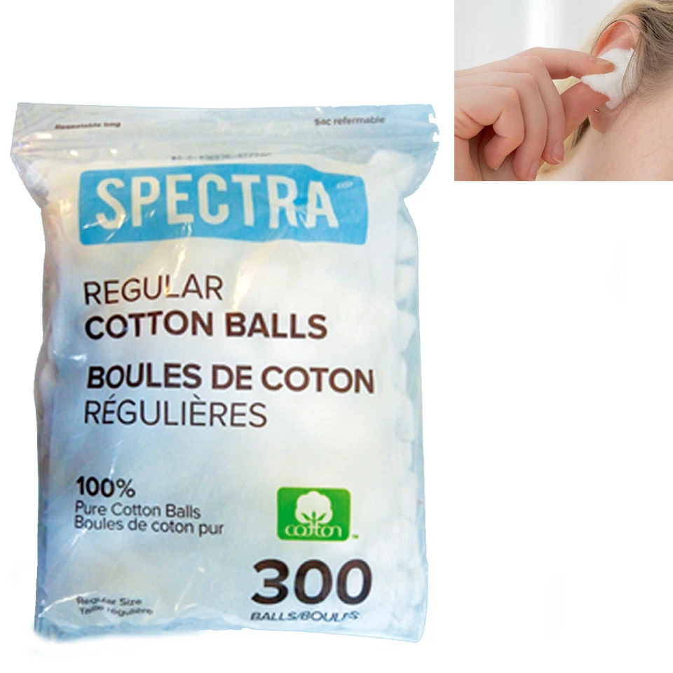 300Pc Cotton Balls Regular Size 100% Makeup Cosmetics Nail Polish Baby First Aid